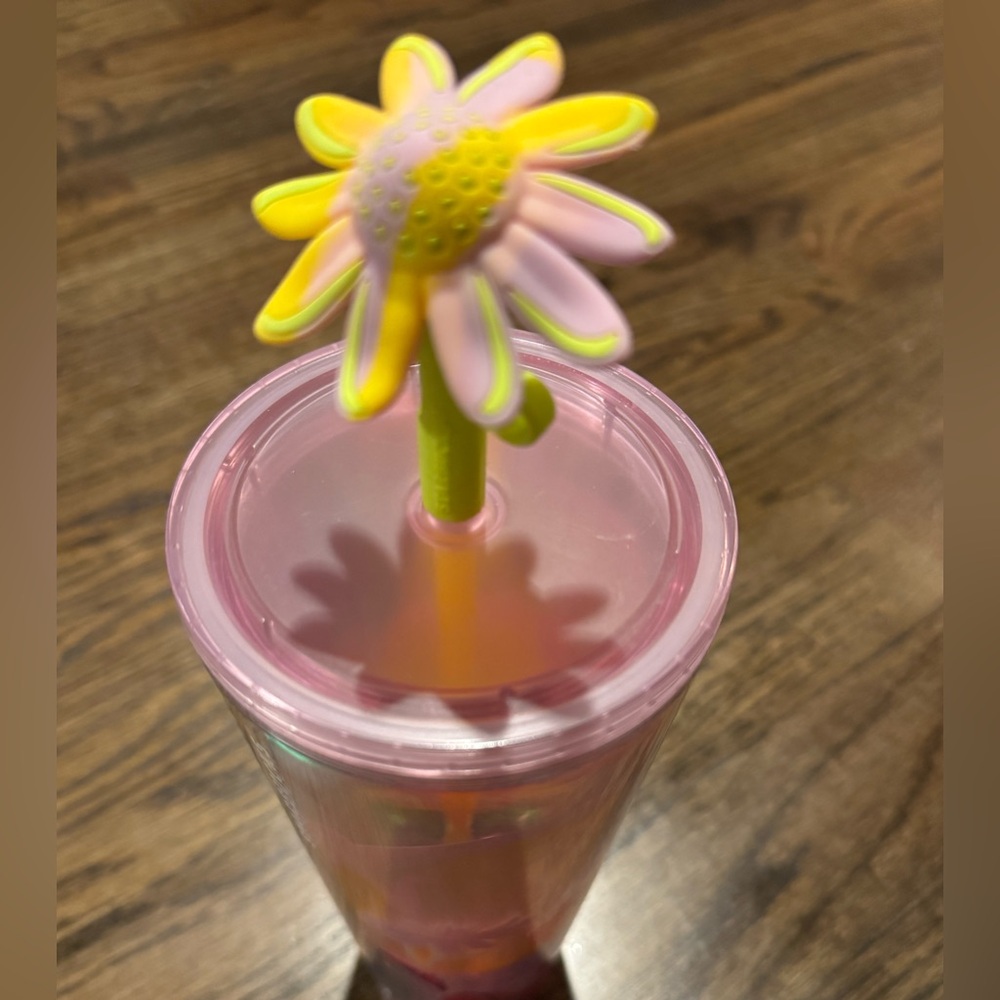 Rare Starbucks retired Iridescent Floral Tumbler with Pink and Orange Accents - Picture 2 of 4